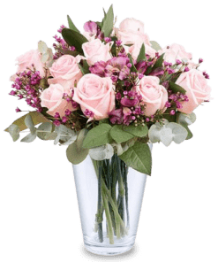 Poupée de Cire : Roses et Alstromerias